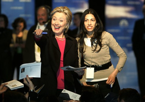 Hillary and her Muslim advisor, Huma Abedin.
