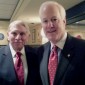 William J. Murray at a luncheon meeting with Senator John Cornyn of Texas (2014)