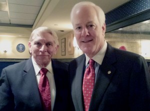 William J. Murray at a luncheon meeting with Senator John Cornyn of Texas (2014)